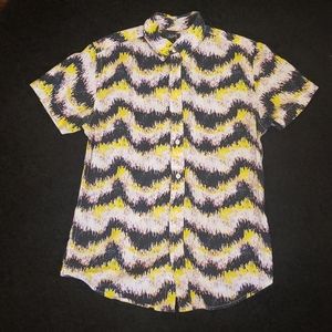 Men's Short Sleeve Pattern Button Dwn Shirt- S